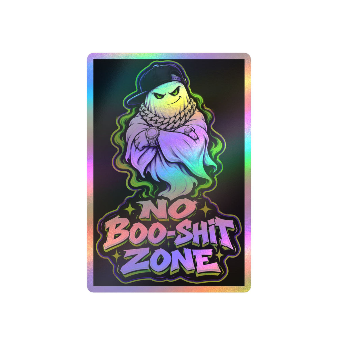 No Boo-Shit Zone Ghost 2 Halloween Decal Sticker- Keep'n It Real