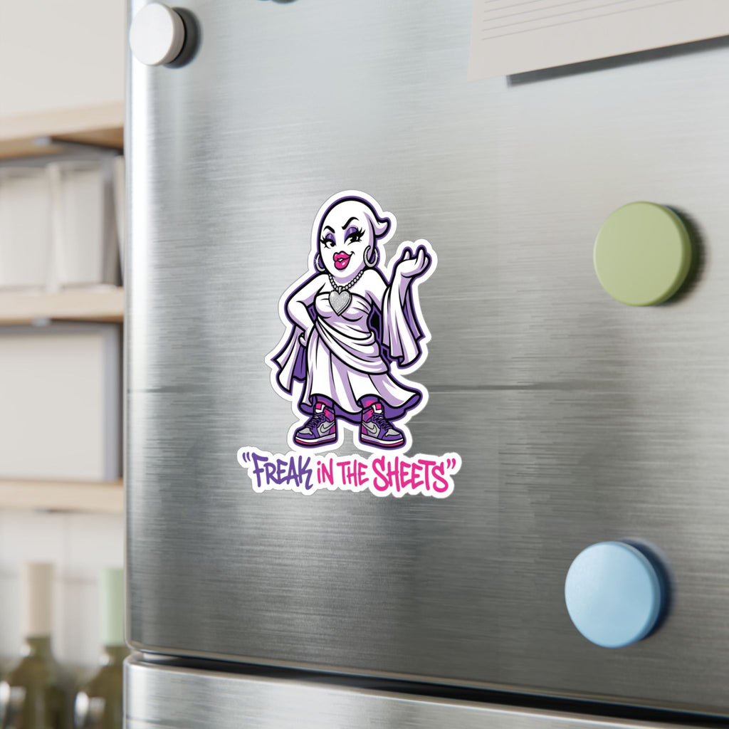 Freak In The Sheets Ghost Halloween Decal Sticker- Keep'n It Real