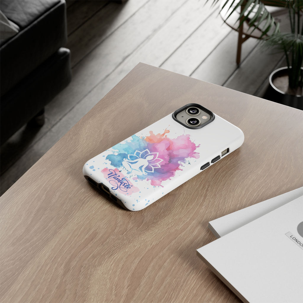 Yoga Namaste Phone Case - Watercolor Lotus Tough Case