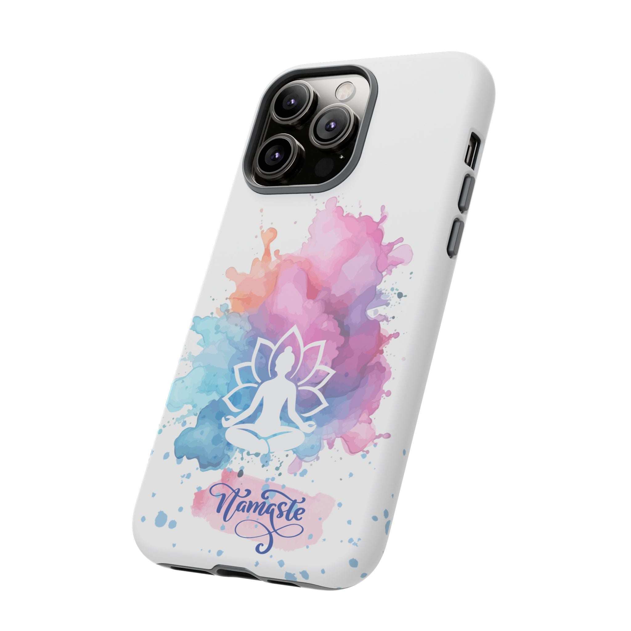 Yoga Namaste Phone Case - Watercolor Lotus Tough Case