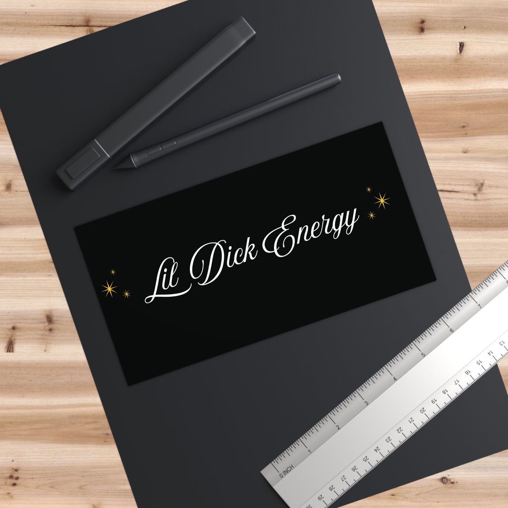 "Lil Dick Energy" Script Decal (Black & Gold) Bumper Sticker