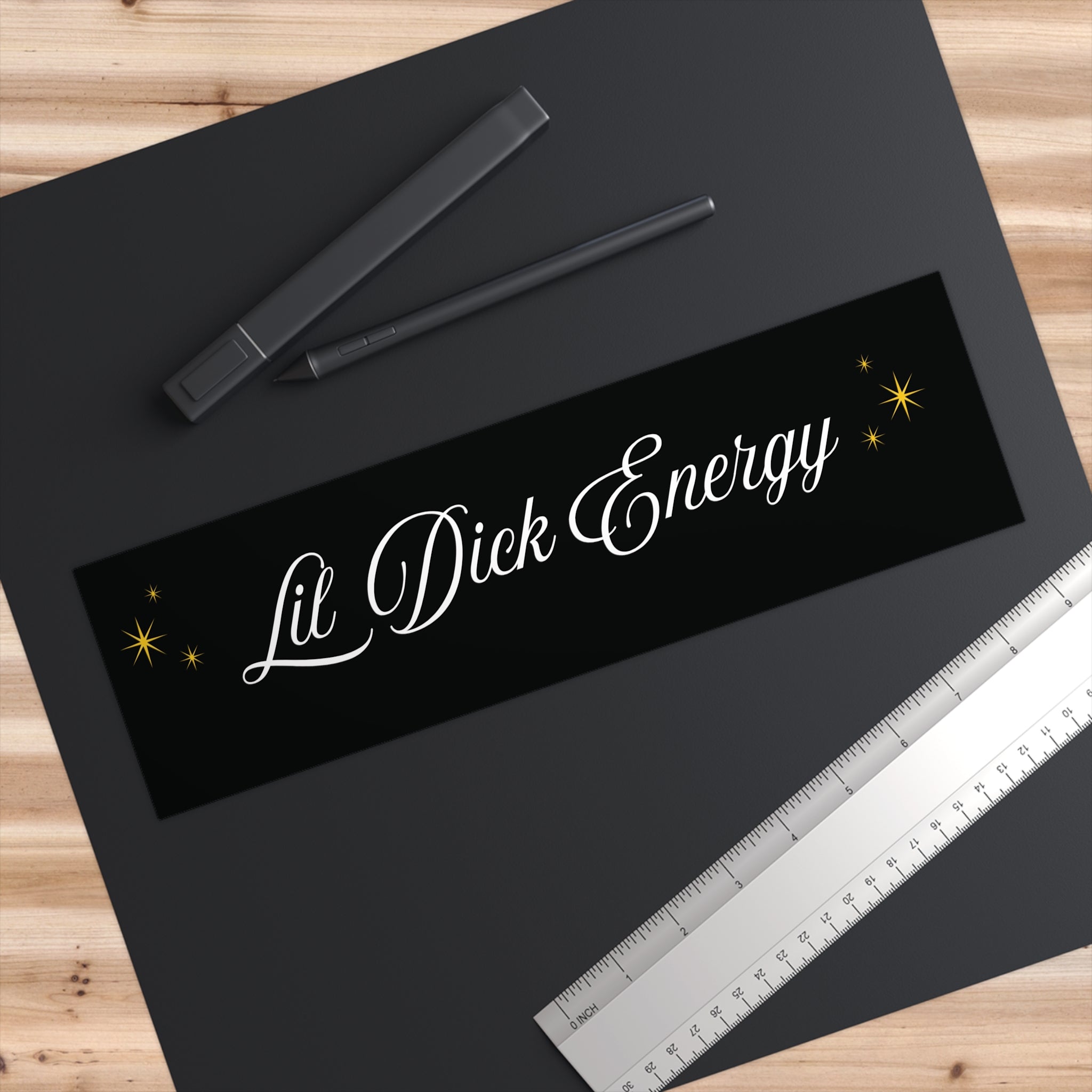 "Lil Dick Energy" Script Decal (Black & Gold) Bumper Sticker