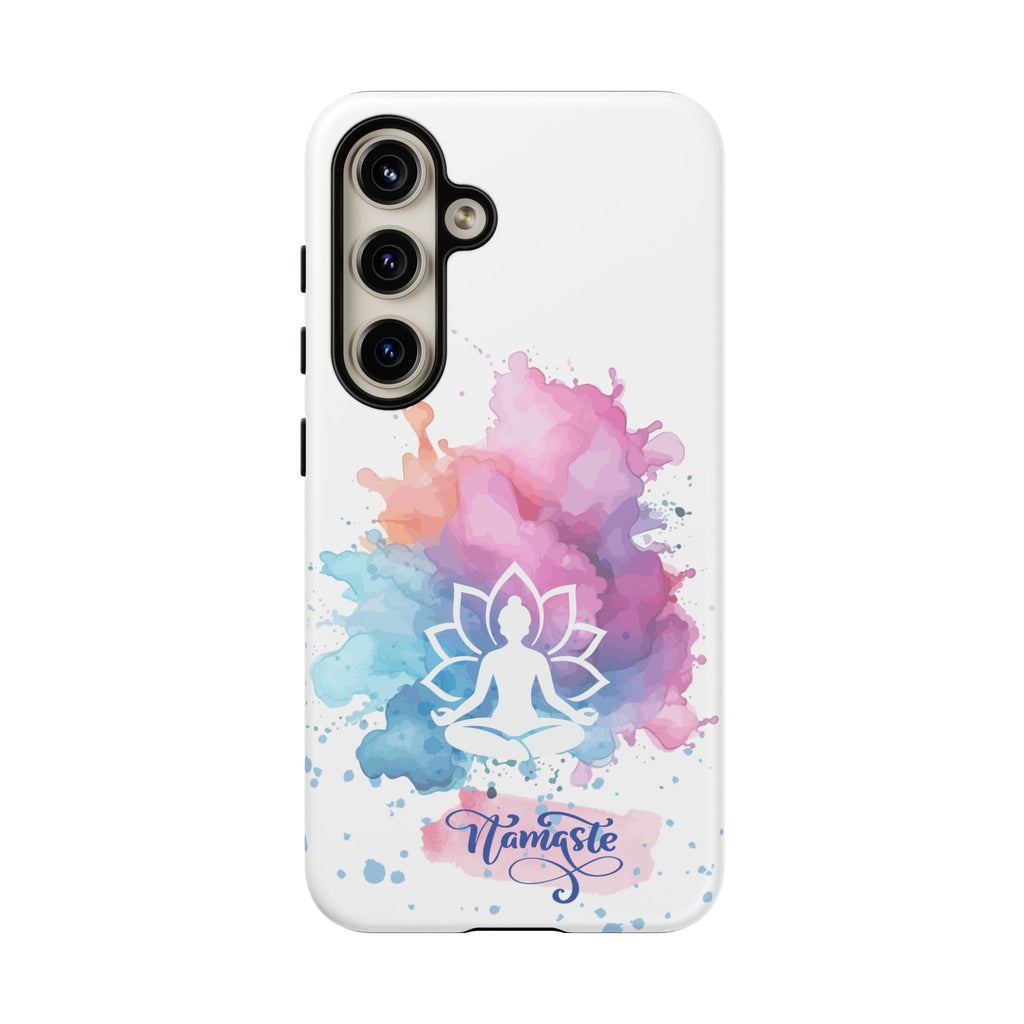 Yoga Namaste Phone Case - Watercolor Lotus Tough Case