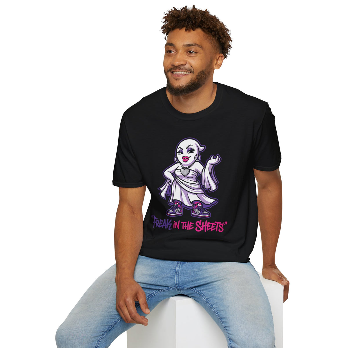Freak In The Sheets Girl Ghost Halloween Tee | Keep’n It Real