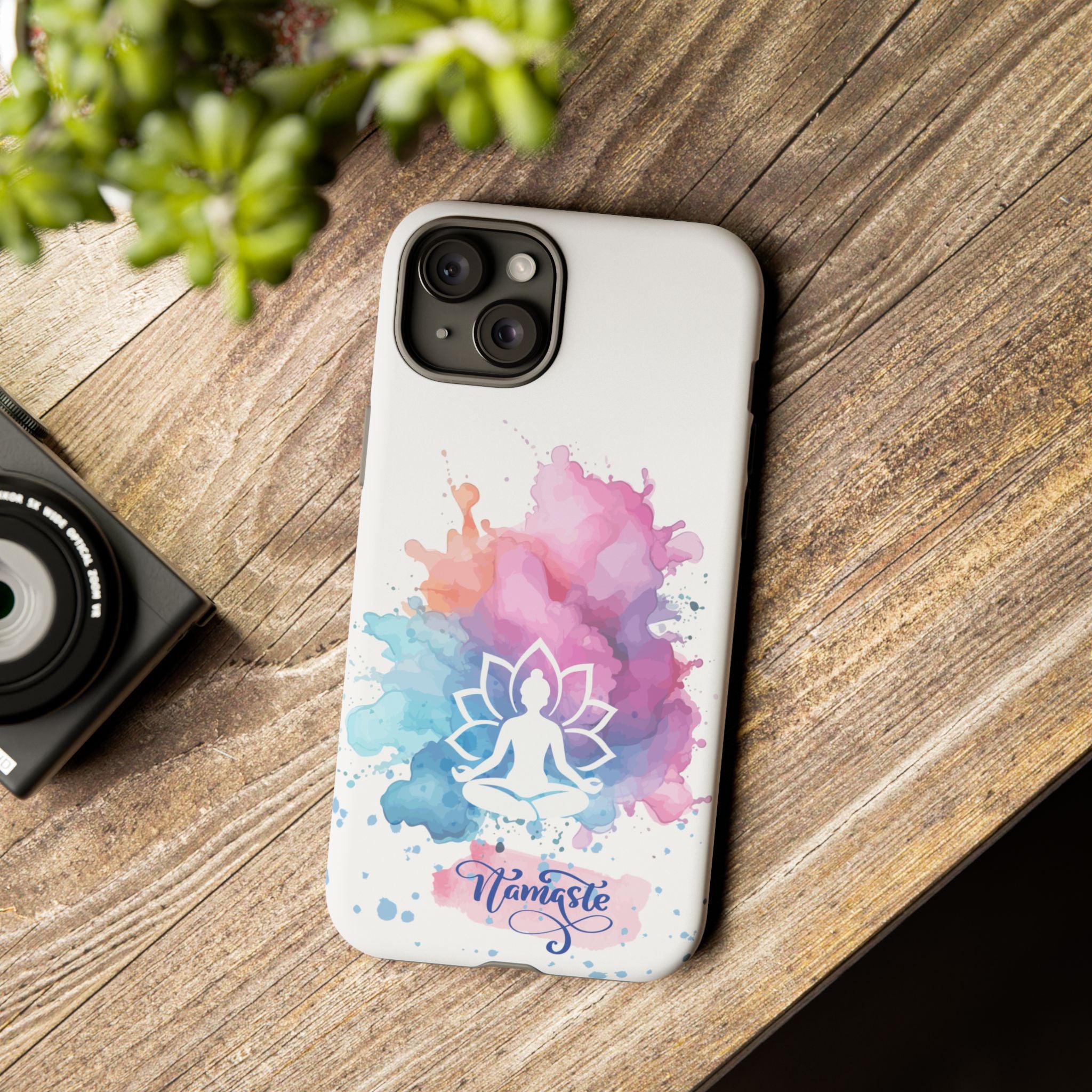 Yoga Namaste Phone Case - Watercolor Lotus Tough Case