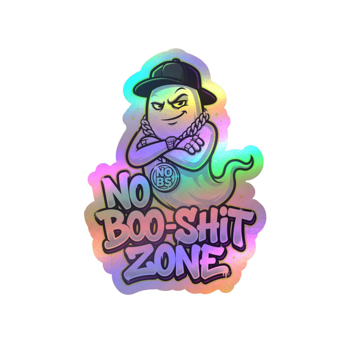 No Boo-Shit Zone Ghost Halloween Decal Sticker- Keep'n It Real