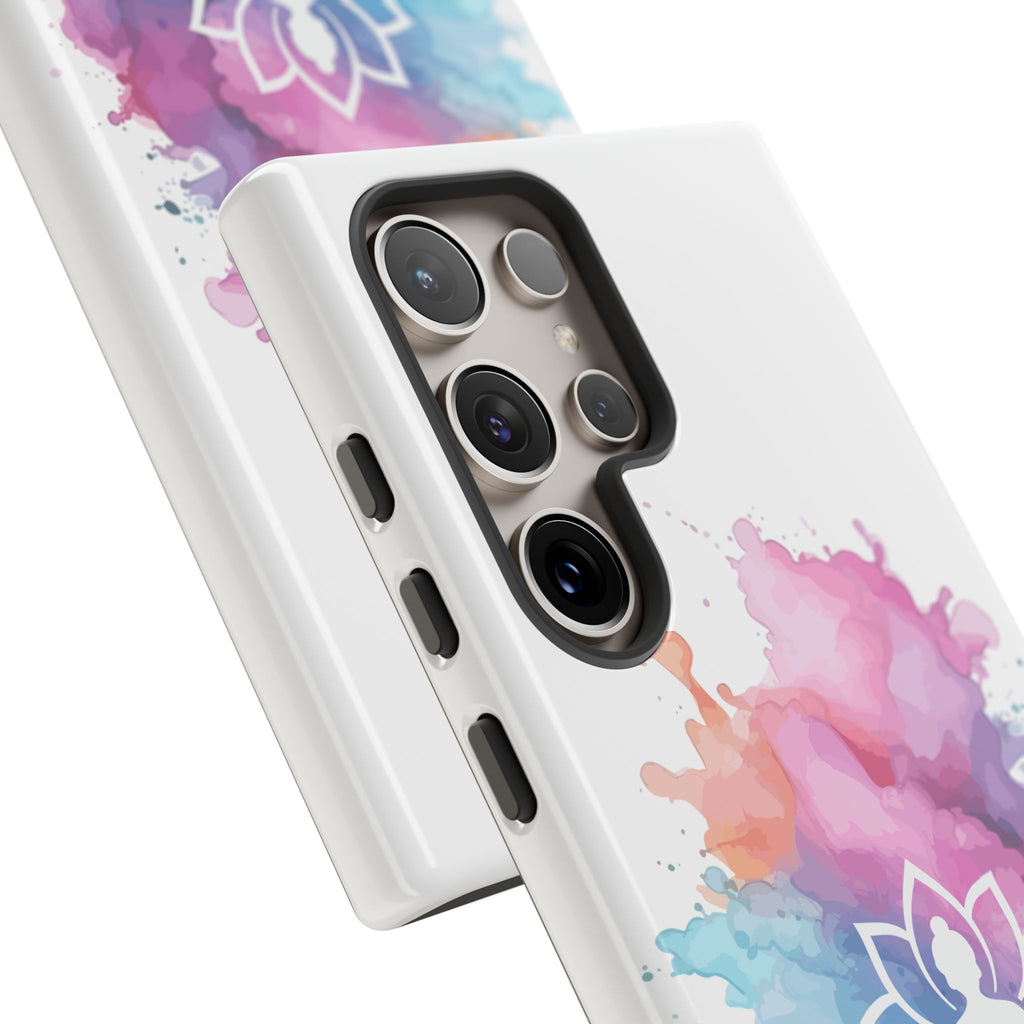 Yoga Namaste Phone Case - Watercolor Lotus Tough Case