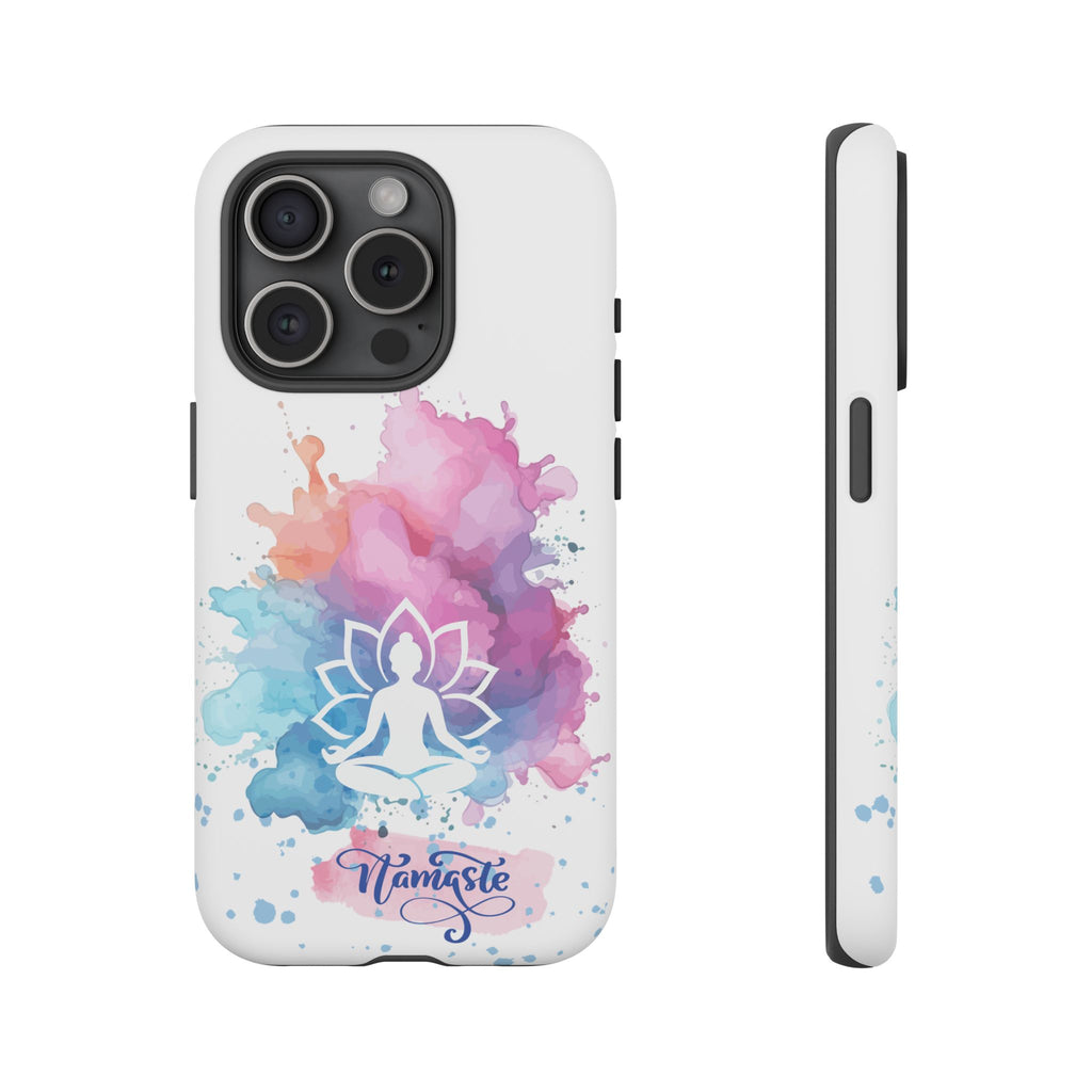 Yoga Namaste Phone Case - Watercolor Lotus Tough Case