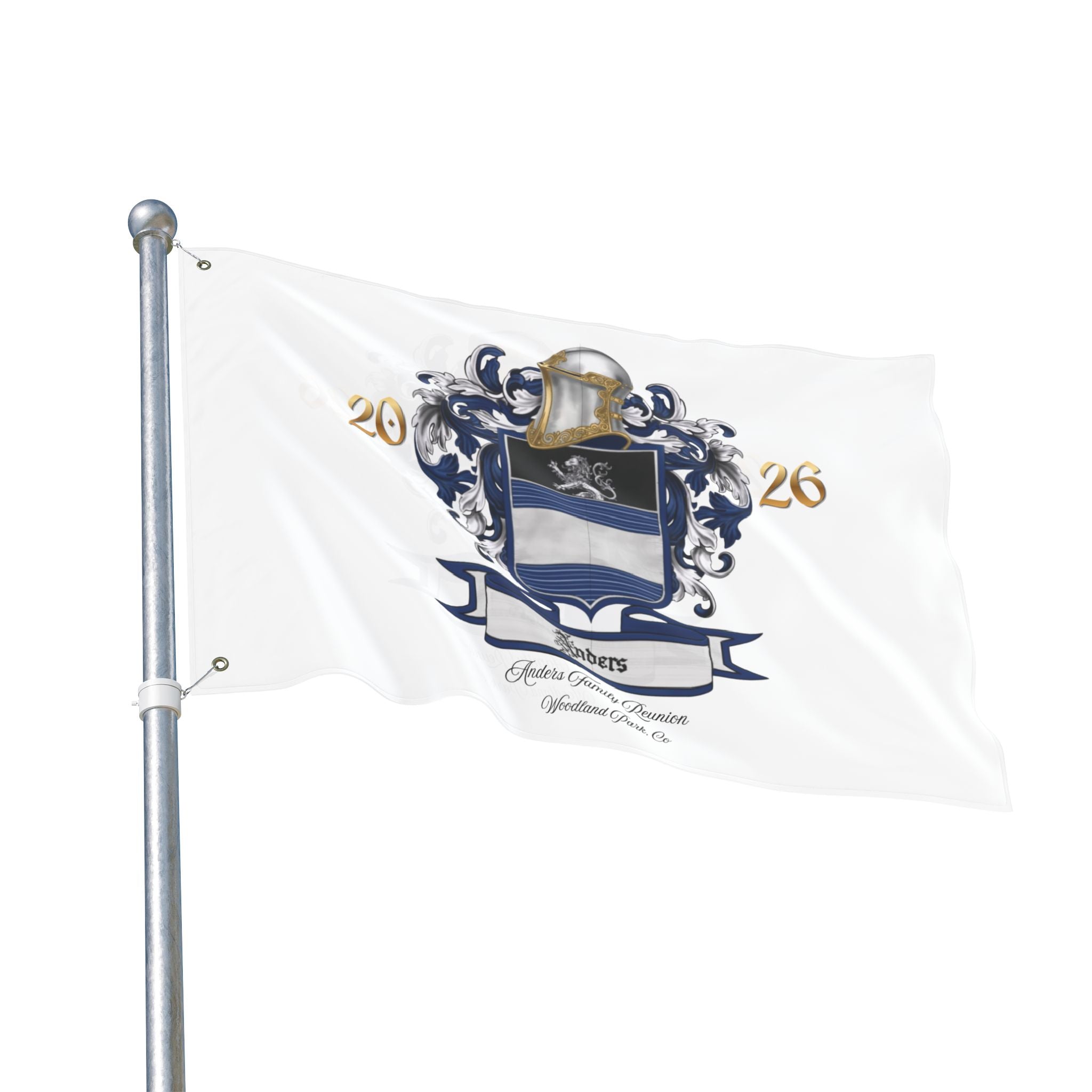 Anders Family Crest Flag — Reunion 2026 Double-Sided Garden Banner