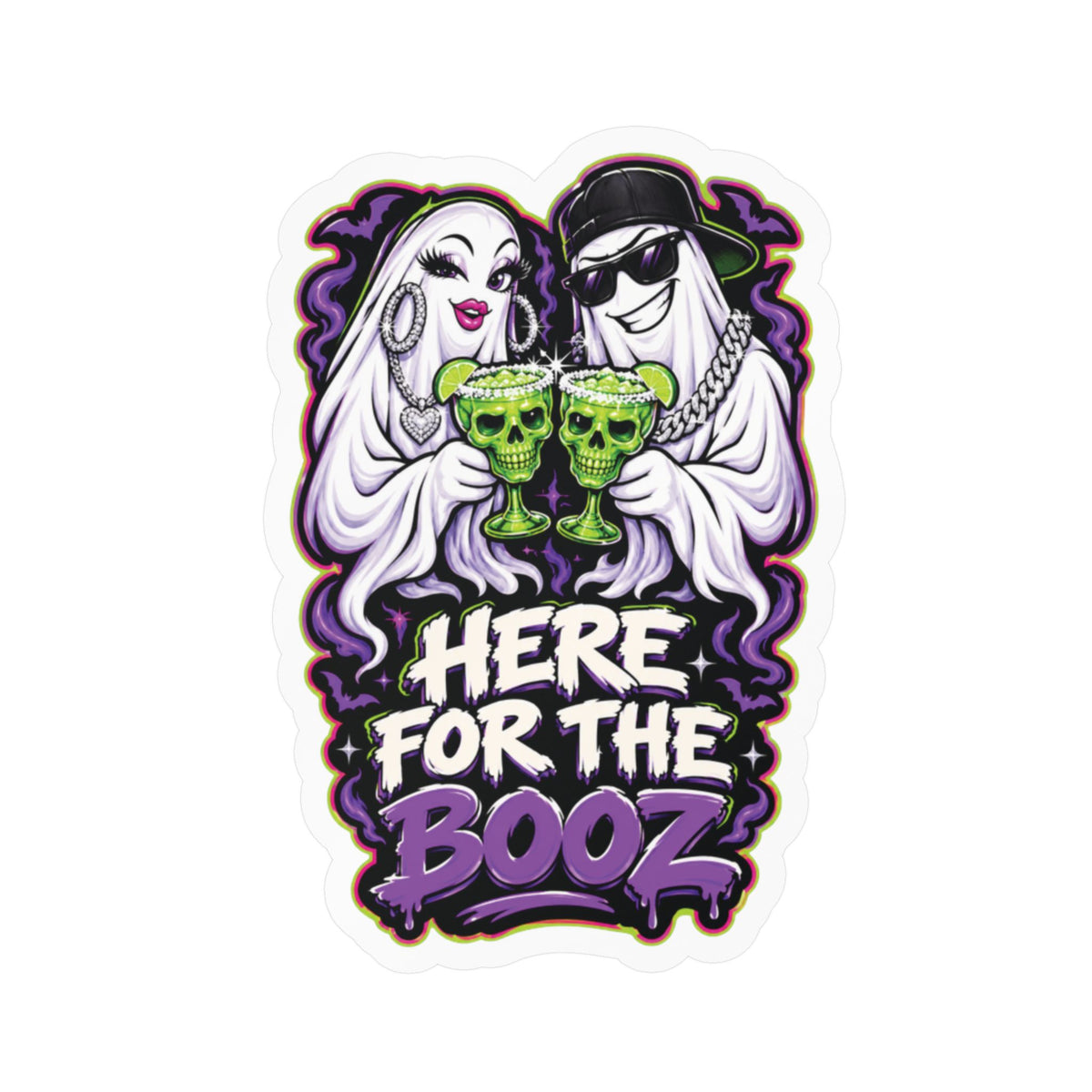 Here for the Booz Ghost 2 Halloween Decal Sticker- Keep'n It Real