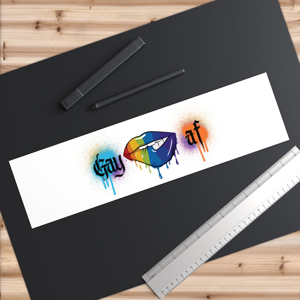 Gay AF Rainbow Lip Bumper Sticker — Pride LGBTQ+ Vinyl Decal