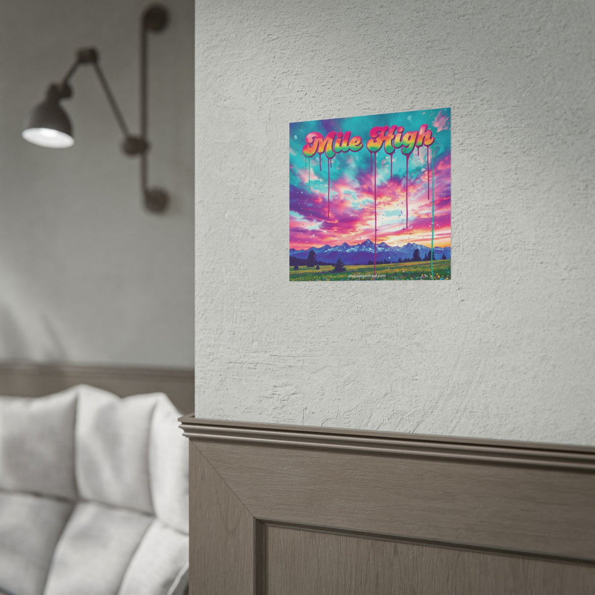 Rolled Poster — "Mile High" Colorful Sunset Mountain Wall Art
