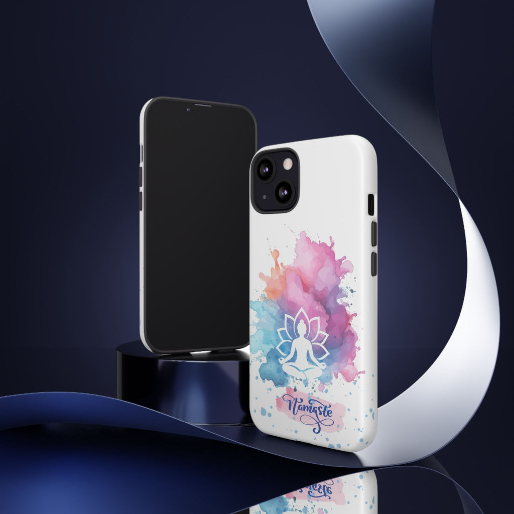 Yoga Namaste Phone Case - Watercolor Lotus Tough Case