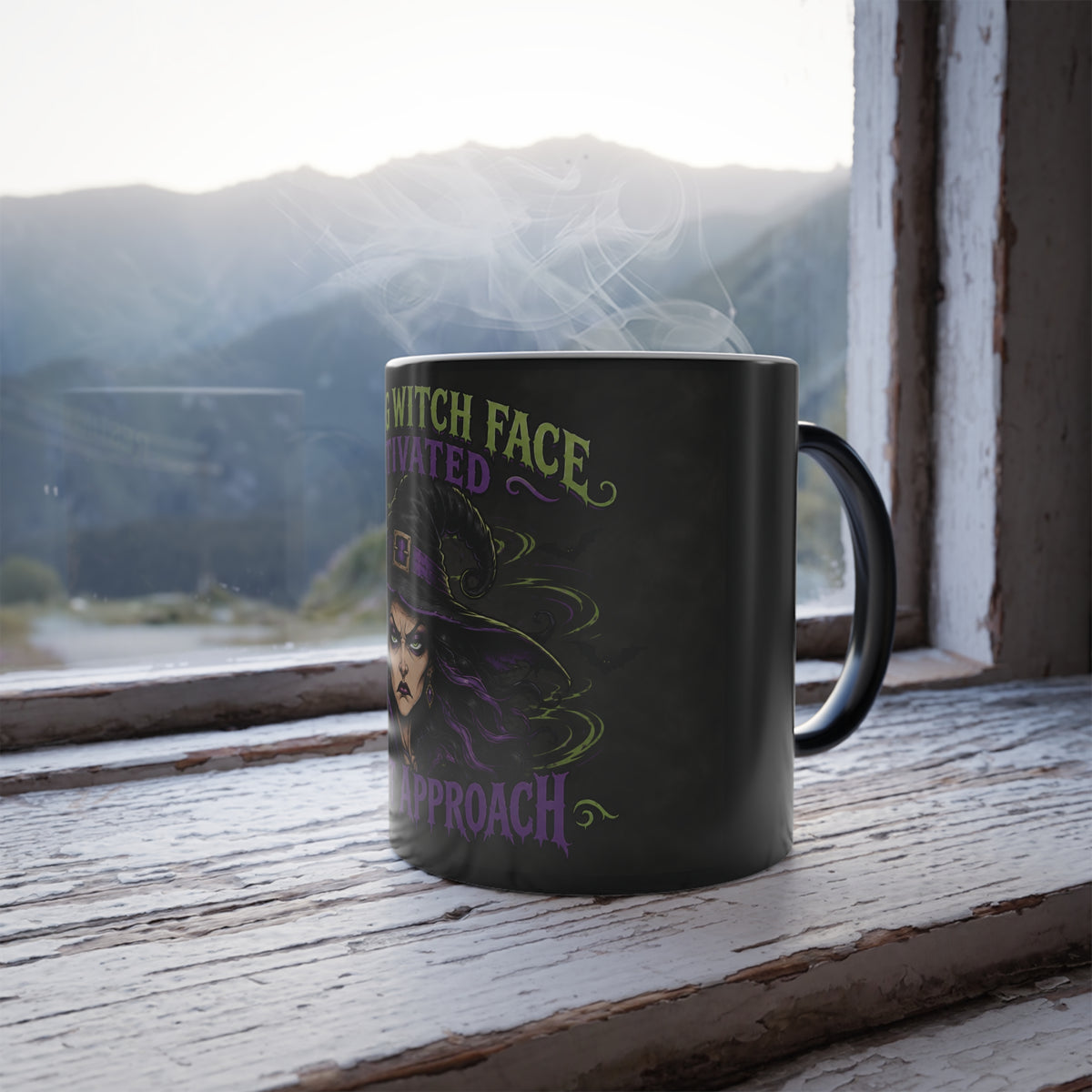 Resting Witch Face Activated " Do Not Approach"  Color-Changing Mug Halloween  — 11oz Keep'n it Real