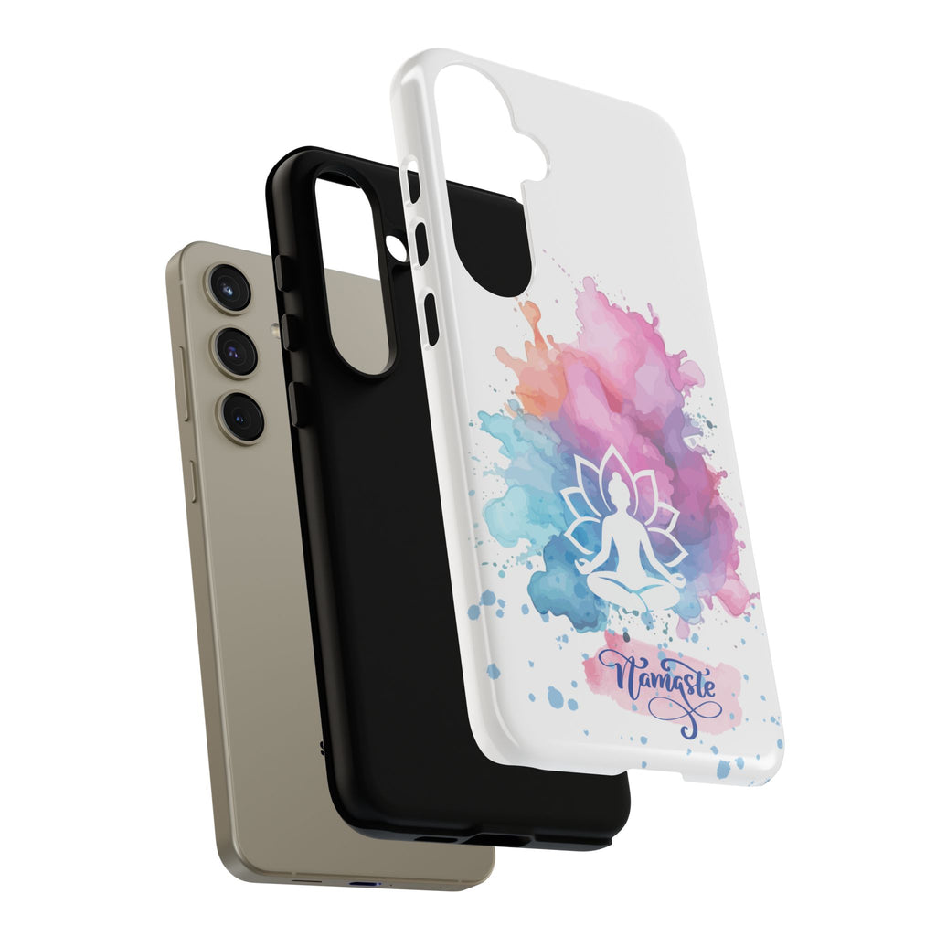 Yoga Namaste Phone Case - Watercolor Lotus Tough Case
