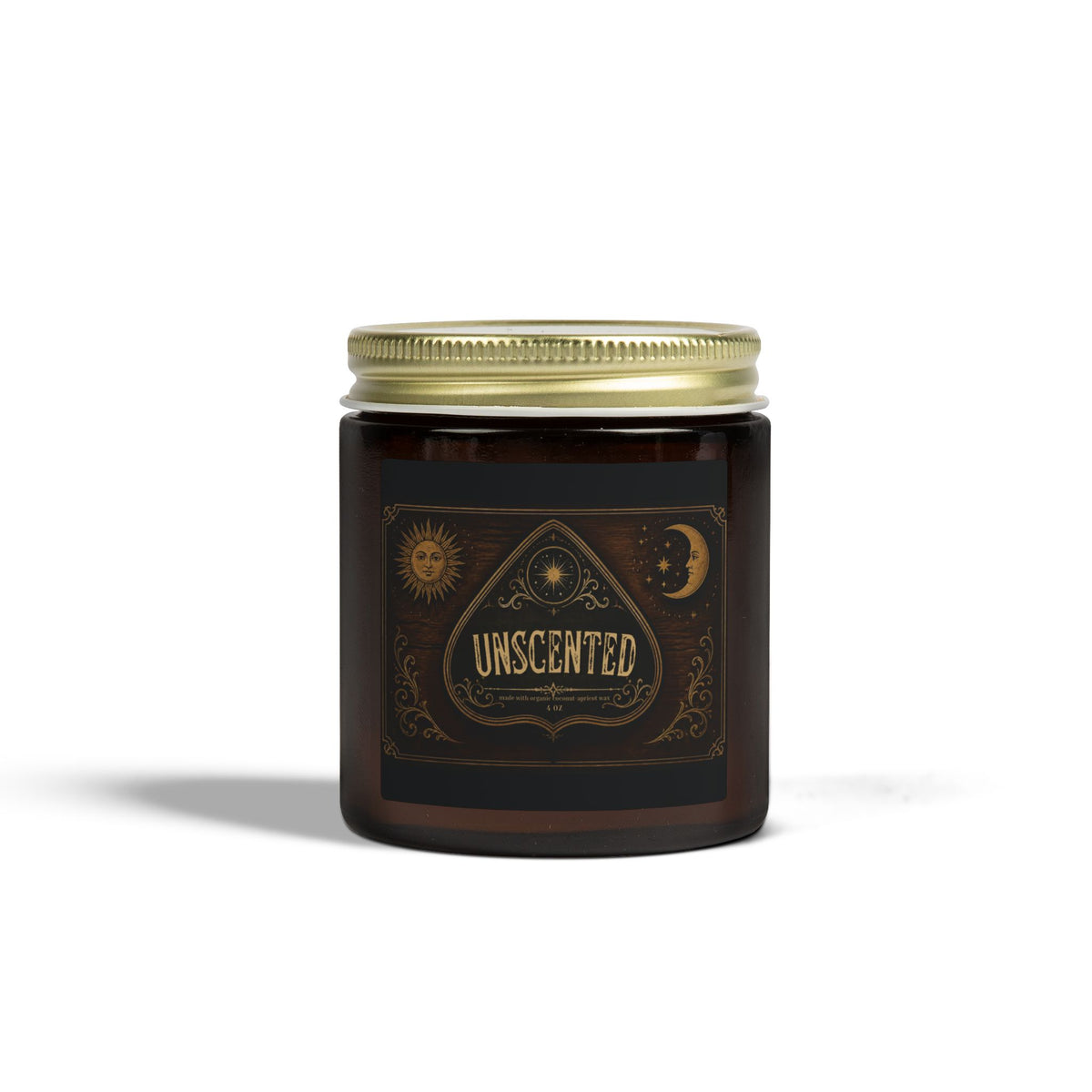 Unscented Coconut-Apricot Wax Candle — Ouija-Inspired Halloween Vibe (4oz & 9oz)