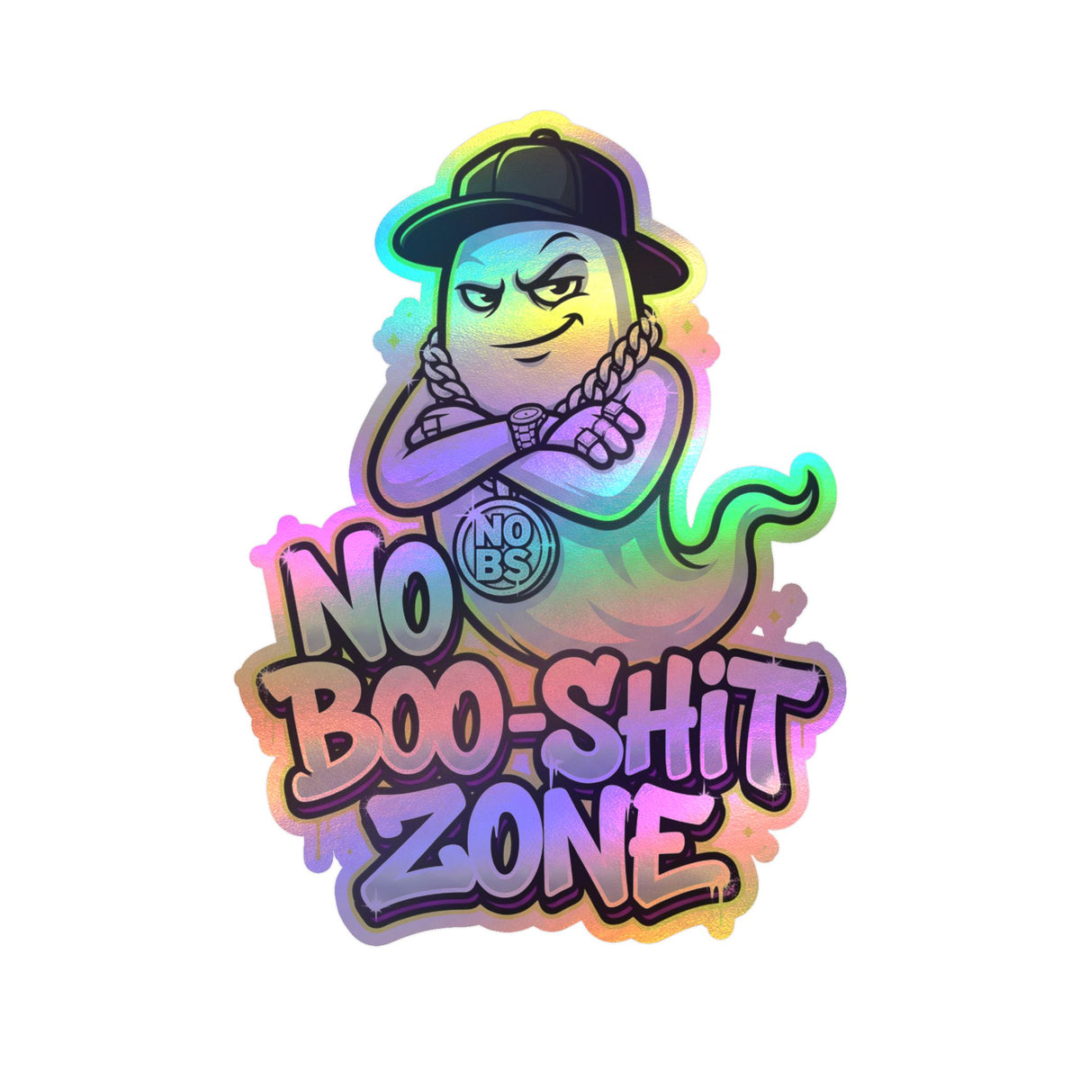 No Boo-Shit Zone Ghost Halloween Decal Sticker- Keep'n It Real