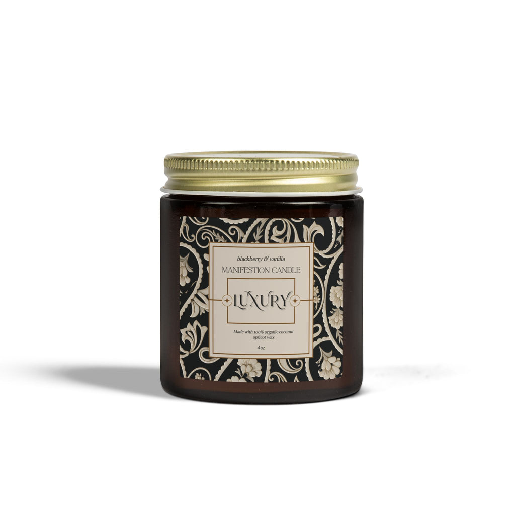 Luxury Manifestation Candle, Blackberry & Vanilla Scented Candles, Coconut Apricot Wax (4oz, 9oz)