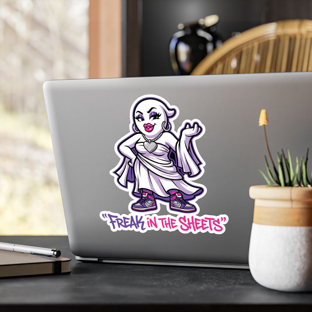 Freak In The Sheets Ghost Halloween Decal Sticker- Keep'n It Real