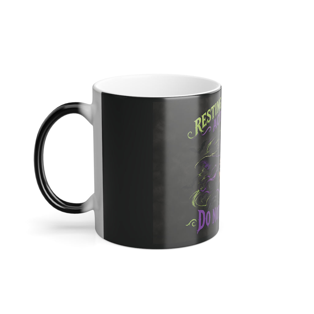Resting Witch Face Activated " Do Not Approach"  Color-Changing Mug Halloween  — 11oz Keep'n it Real