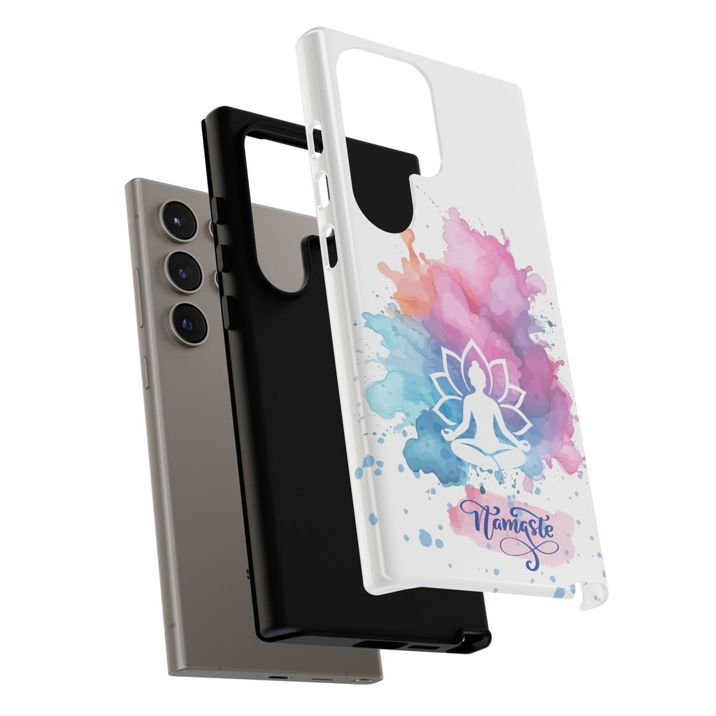Yoga Namaste Phone Case - Watercolor Lotus Tough Case