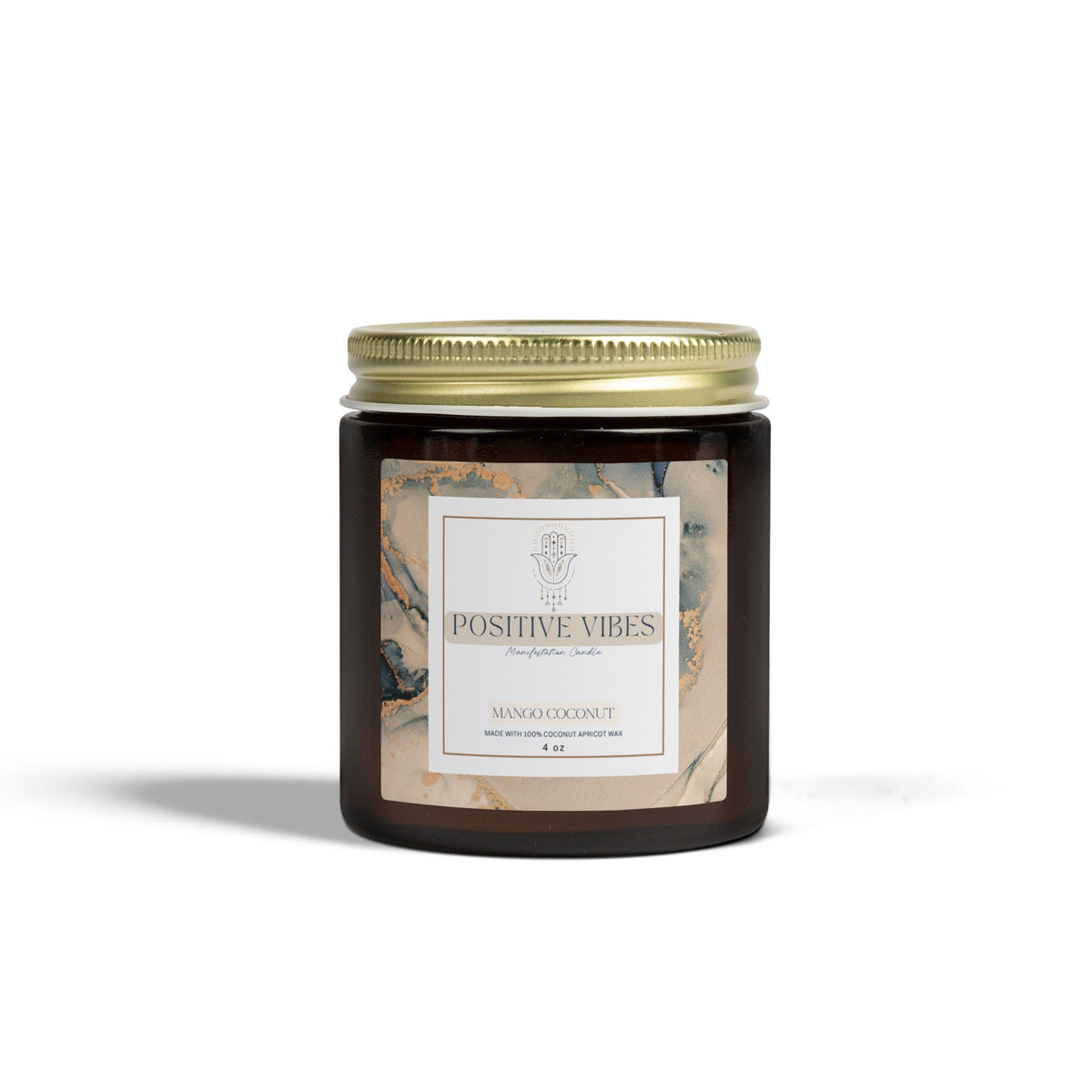 Positive Vibes Manifestation Candle, Mango Coconut Scented Candles, Coconut Apricot Wax (4oz, 9oz)