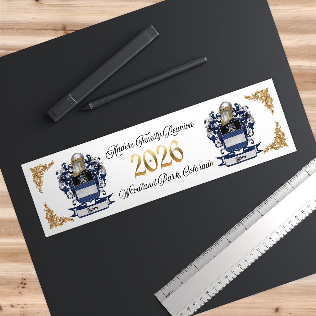 Anders Family Reunion Bumper Sticker — Custom Crest, Year & Location