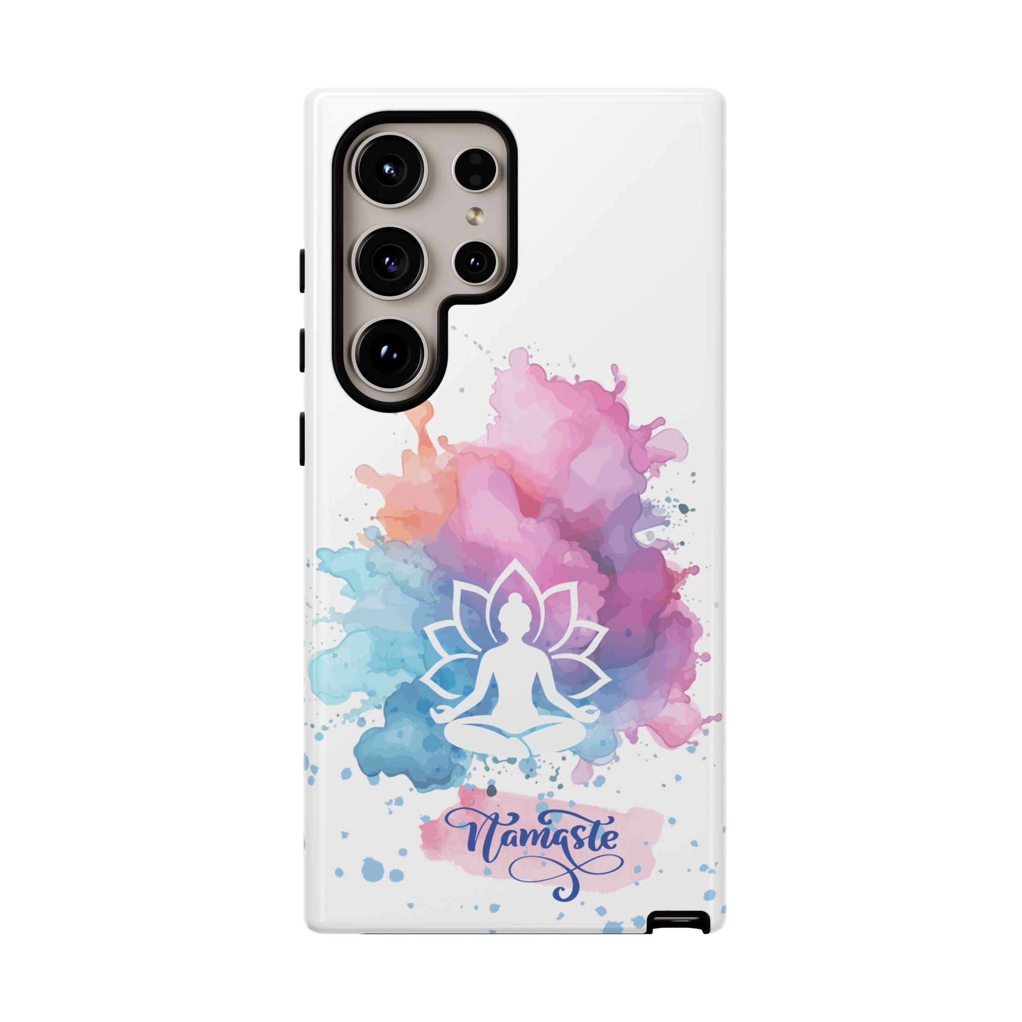 Yoga Namaste Phone Case - Watercolor Lotus Tough Case