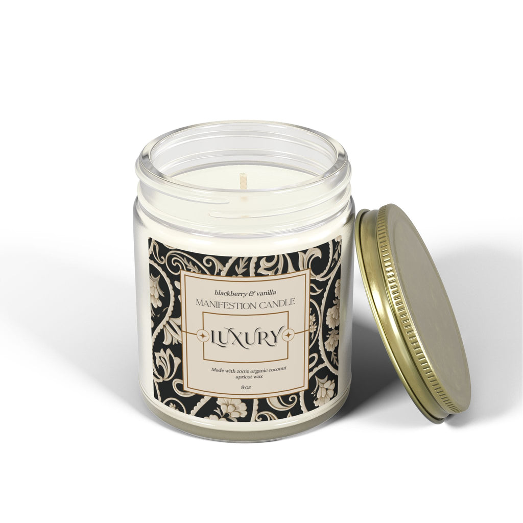 Luxury Manifestation Candle, Blackberry & Vanilla Scented Candles, Coconut Apricot Wax (4oz, 9oz)