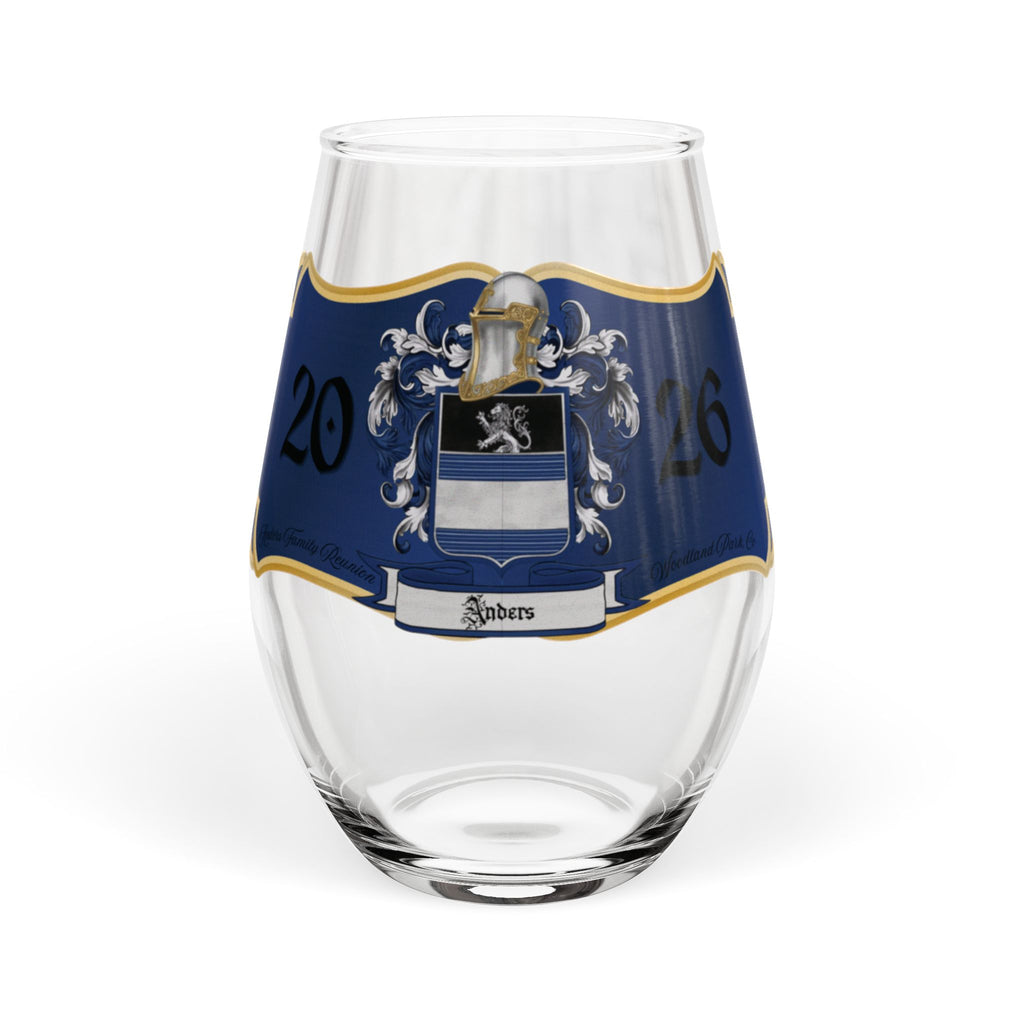 Anders Family Crest Stemless Wine Glass  11.75 oz