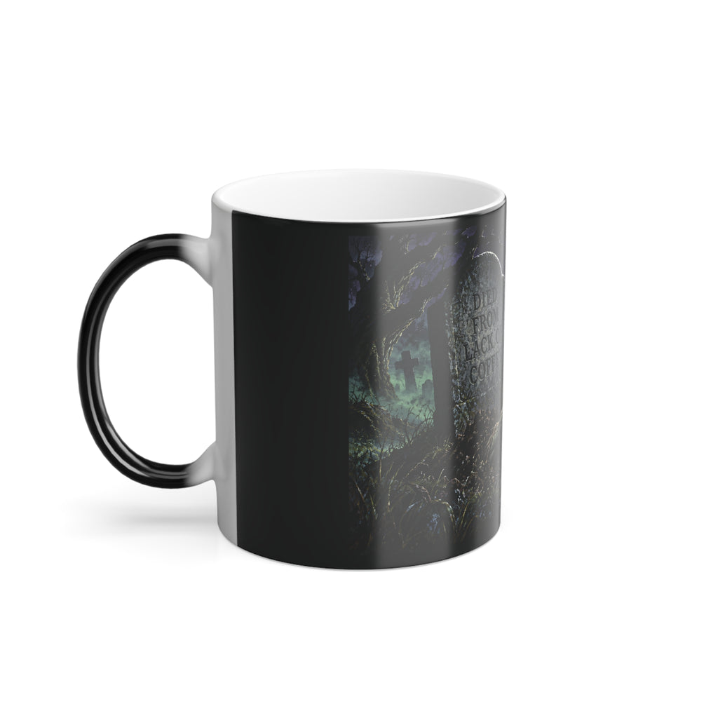 Color-Changing Zombie Graveyard Mug — 11oz Heat-Reactive Halloween Coffee Cup