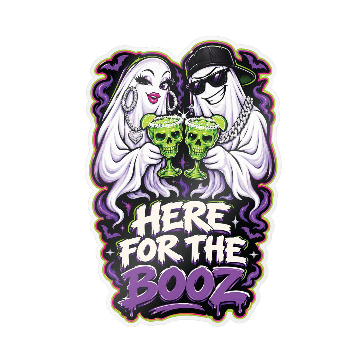 Here for the Booz Ghost 2 Halloween Decal Sticker- Keep'n It Real