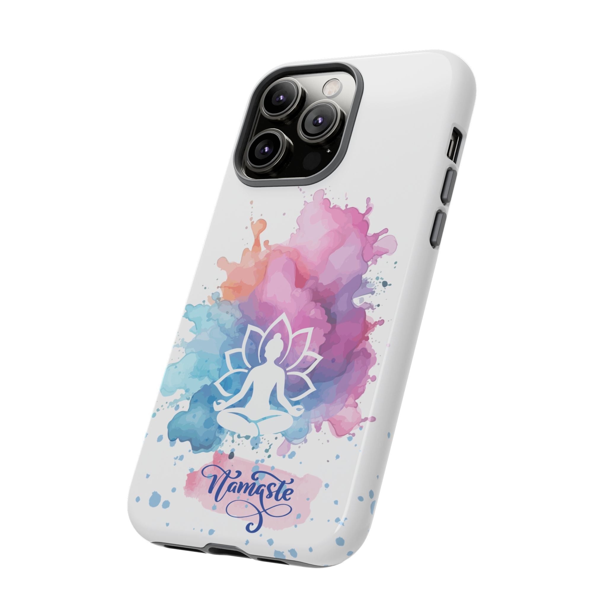 Yoga Namaste Phone Case - Watercolor Lotus Tough Case