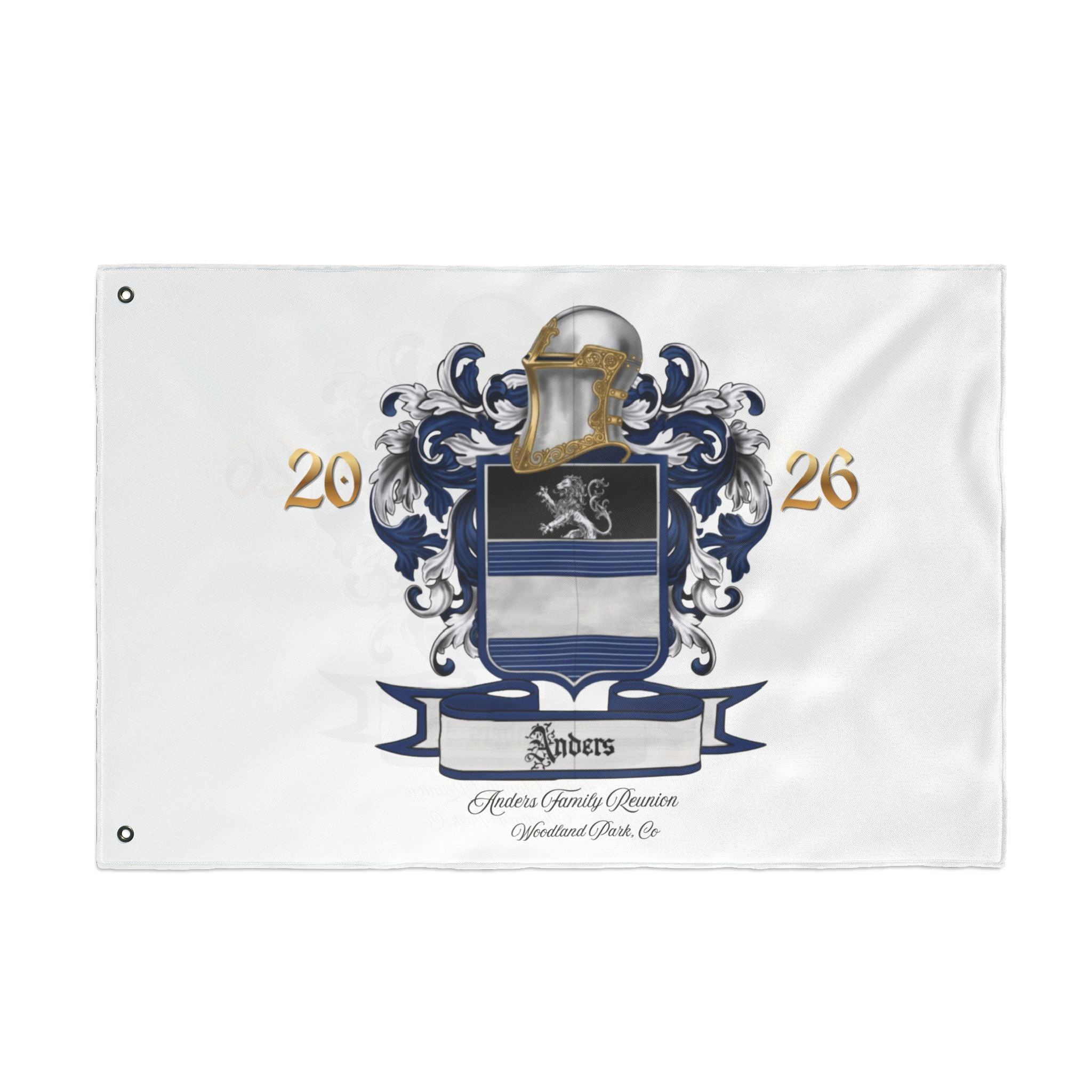 Anders Family Crest Flag — Reunion 2026 Double-Sided Garden Banner