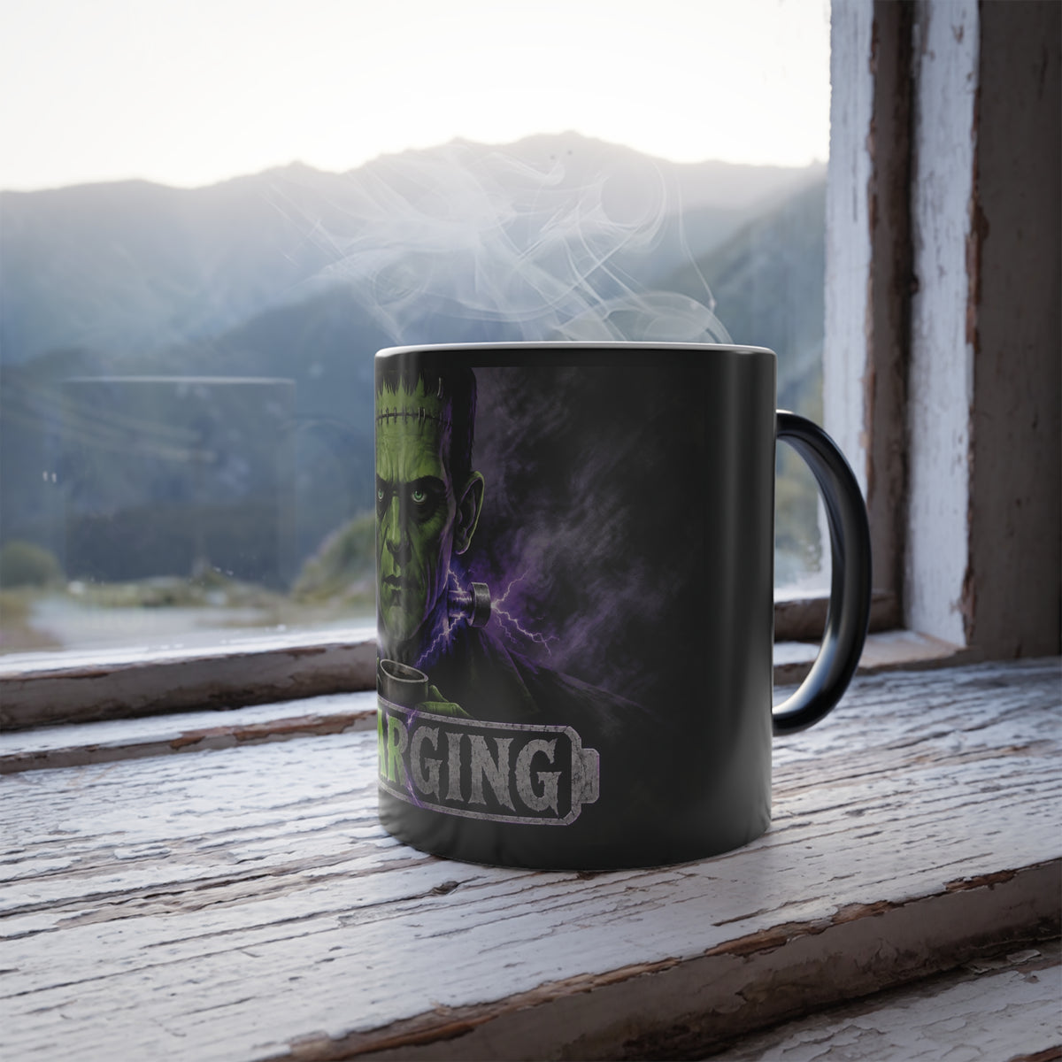 Frankenstein 'Charging' Color-Changing Mug — 11oz Halloween Coffee Cup