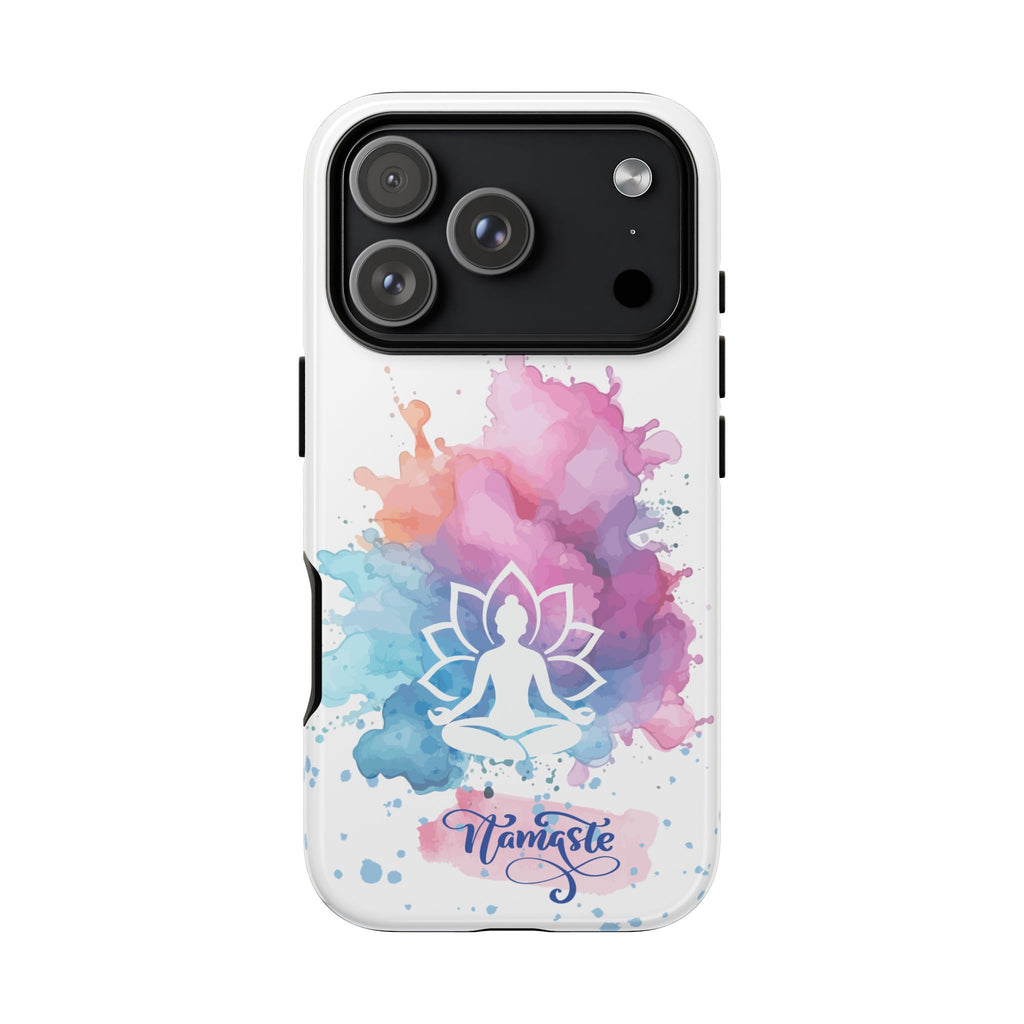 Yoga Namaste Phone Case - Watercolor Lotus Tough Case