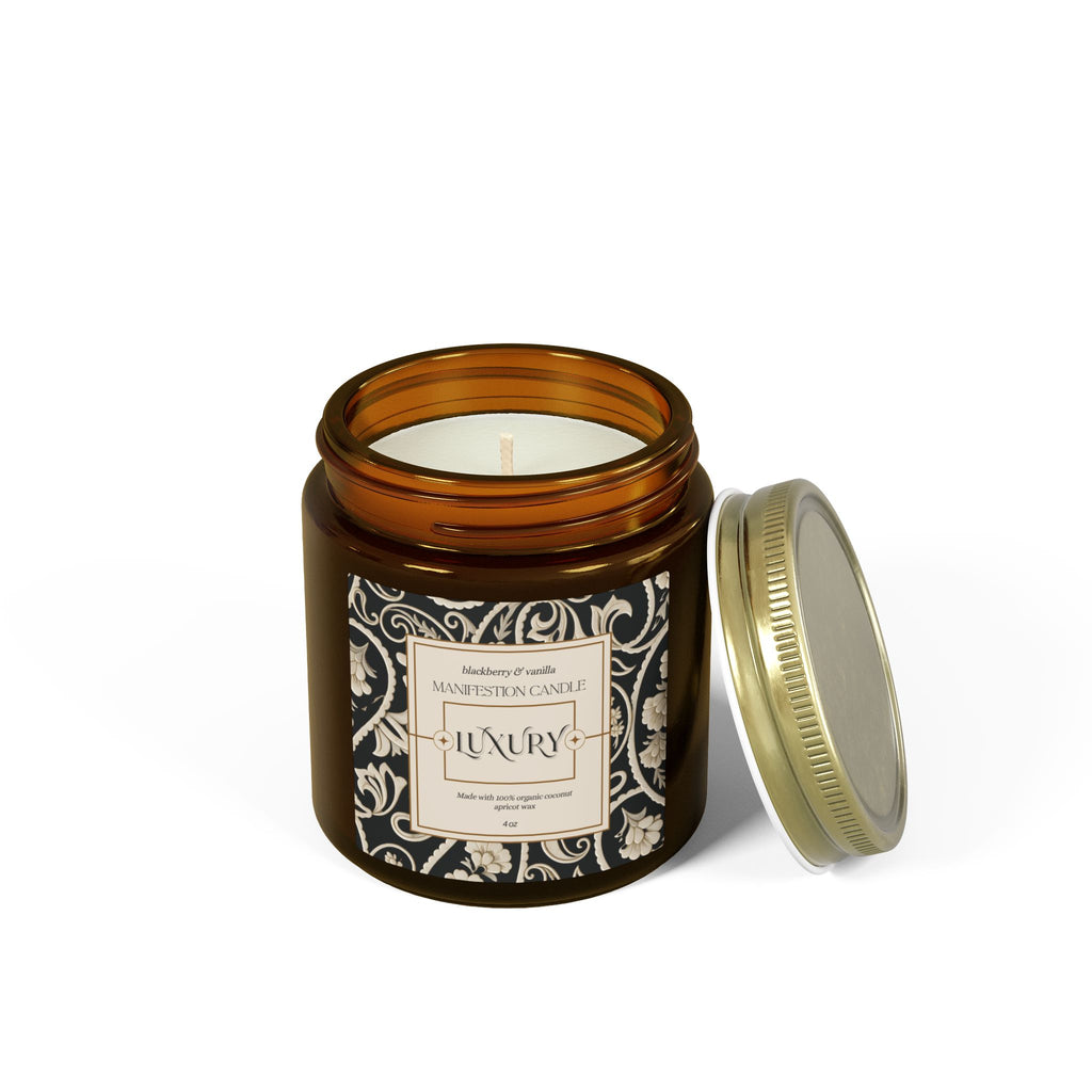 Luxury Manifestation Candle, Blackberry & Vanilla Scented Candles, Coconut Apricot Wax (4oz, 9oz)