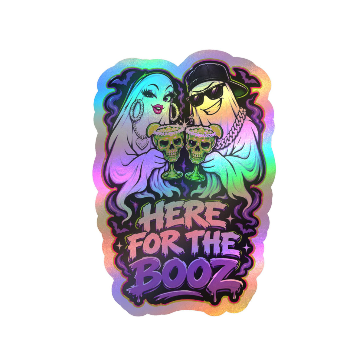 Here for the Booz Ghost 2 Halloween Decal Sticker- Keep'n It Real