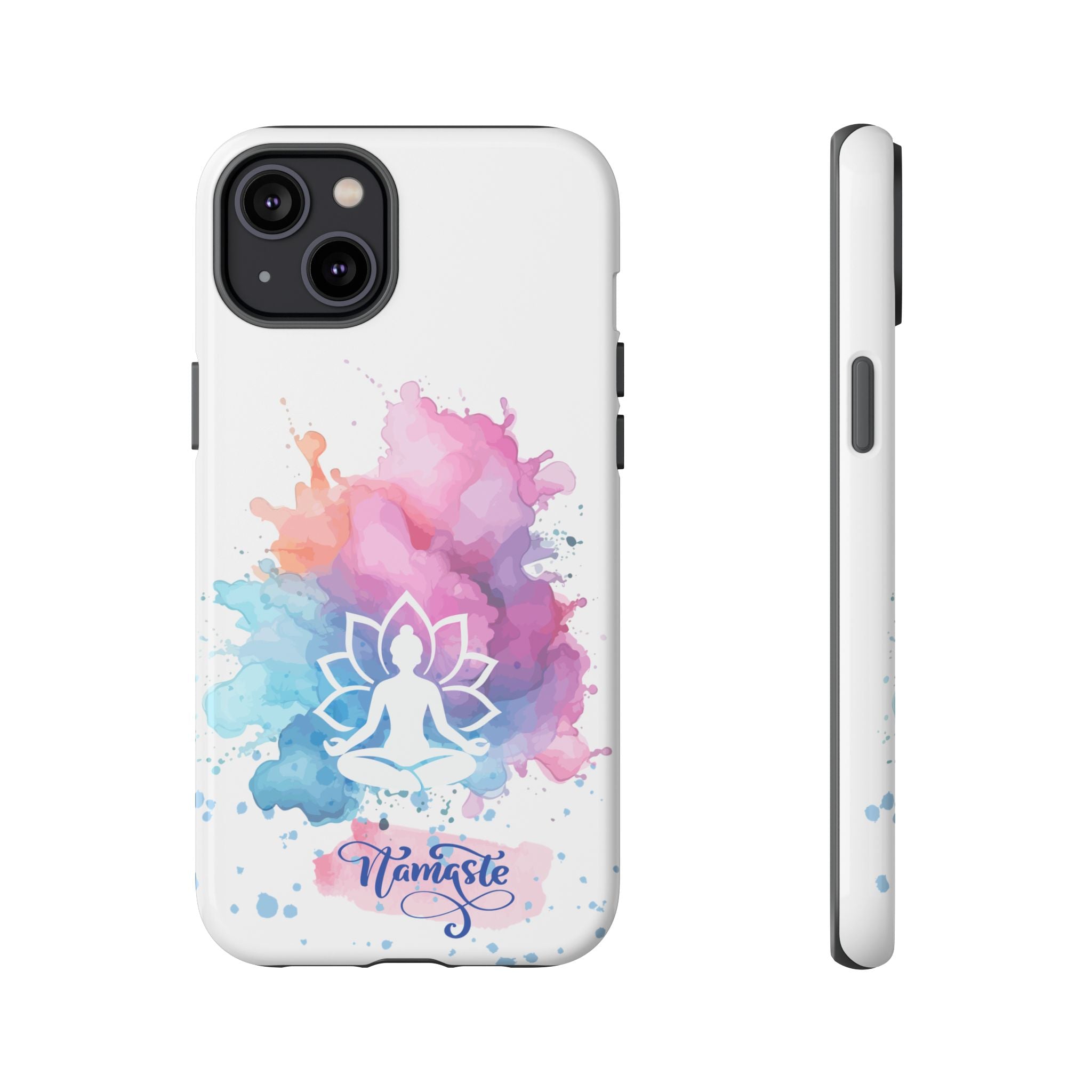 Yoga Namaste Phone Case - Watercolor Lotus Tough Case