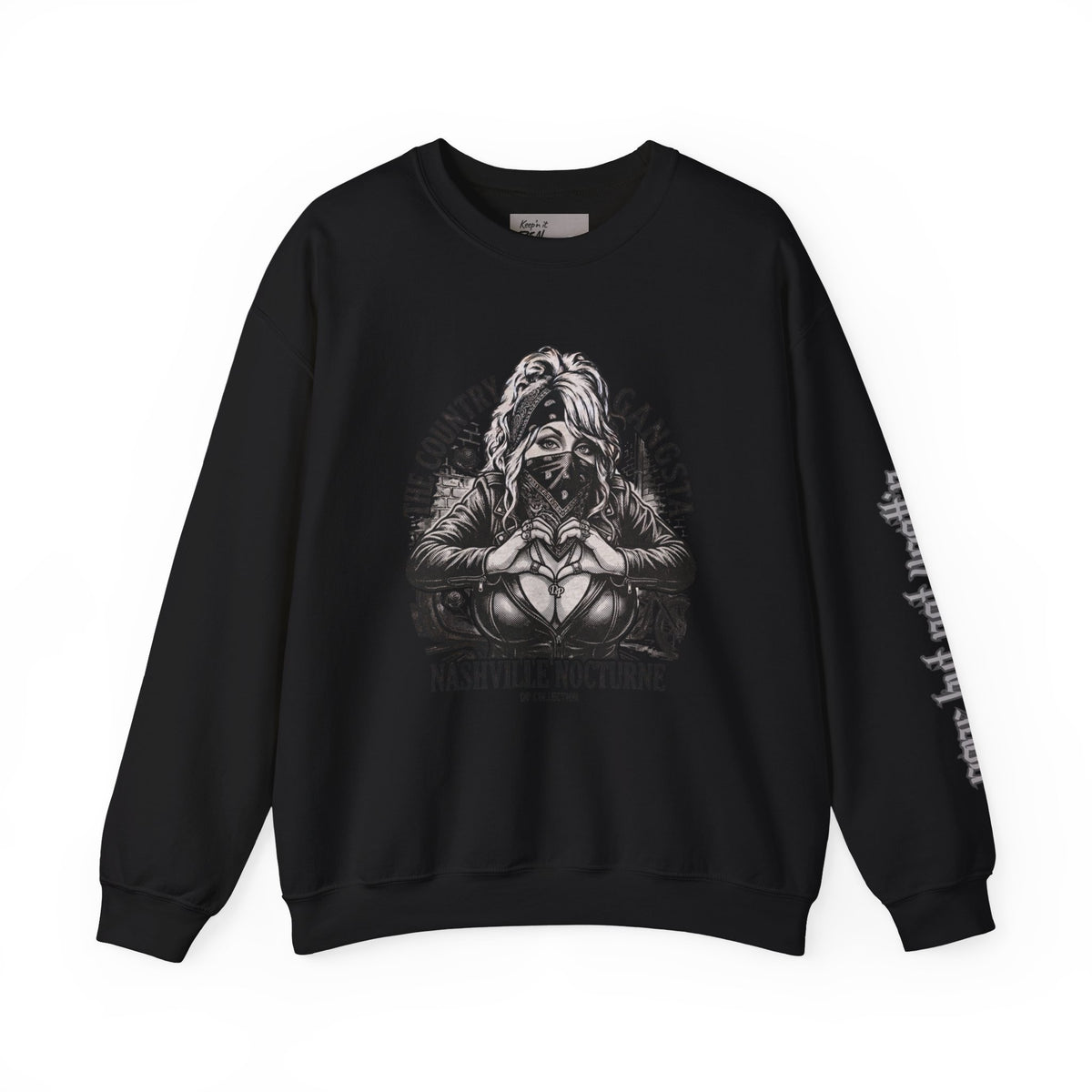 D.P. Nashville Nocturne Crewneck Sweatshirt — The Country Gangster Graphic Heart Pullover
