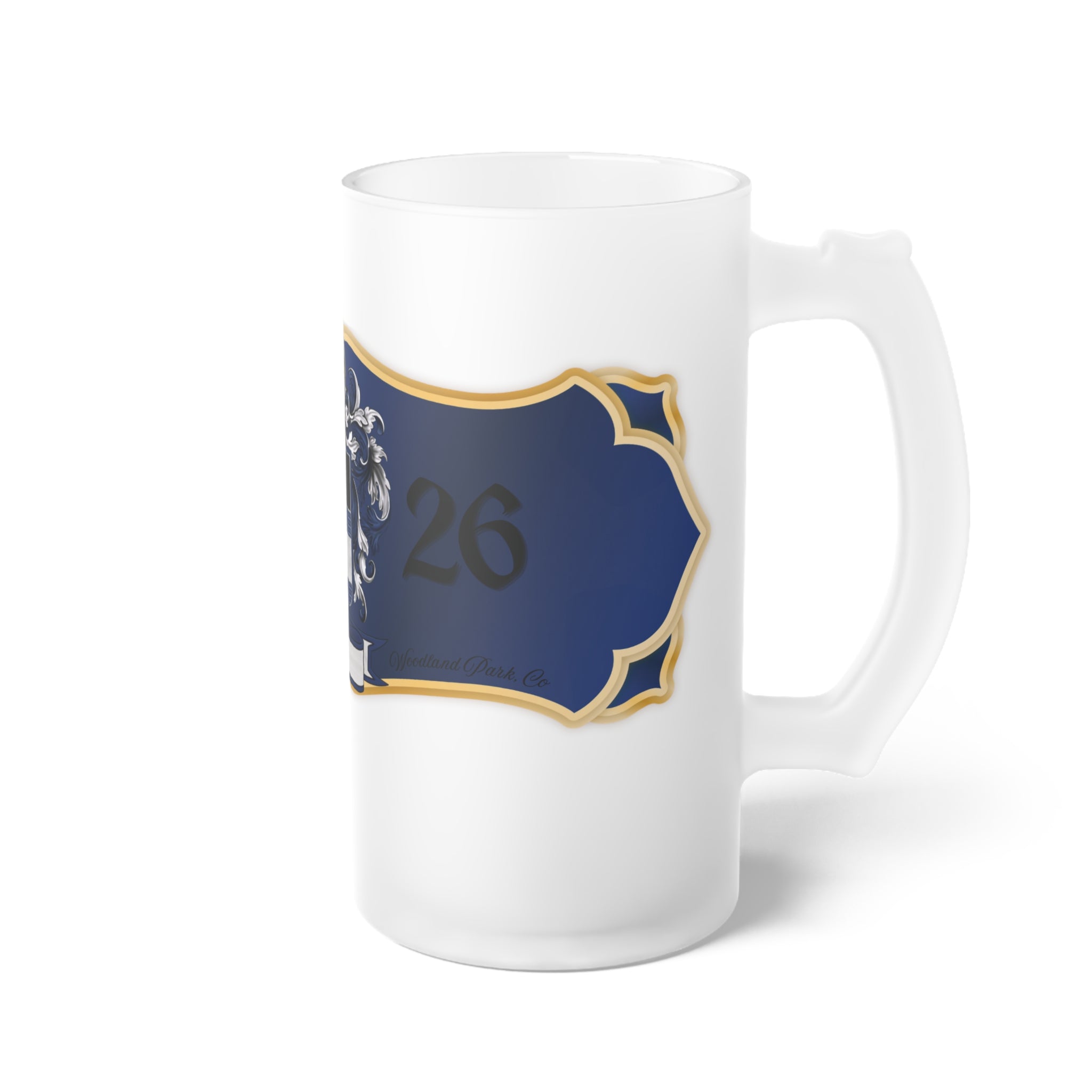 Anders Family Crest Frosted Glass Beer Mug