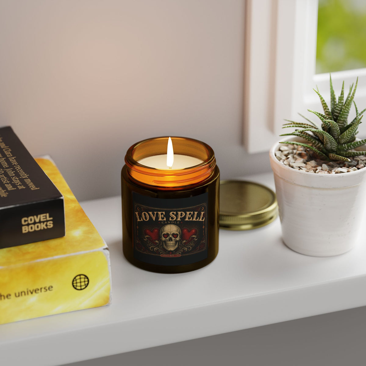 "Love Spell"  Halloween Candle — Coconut Apricot Wax (4oz/9oz)