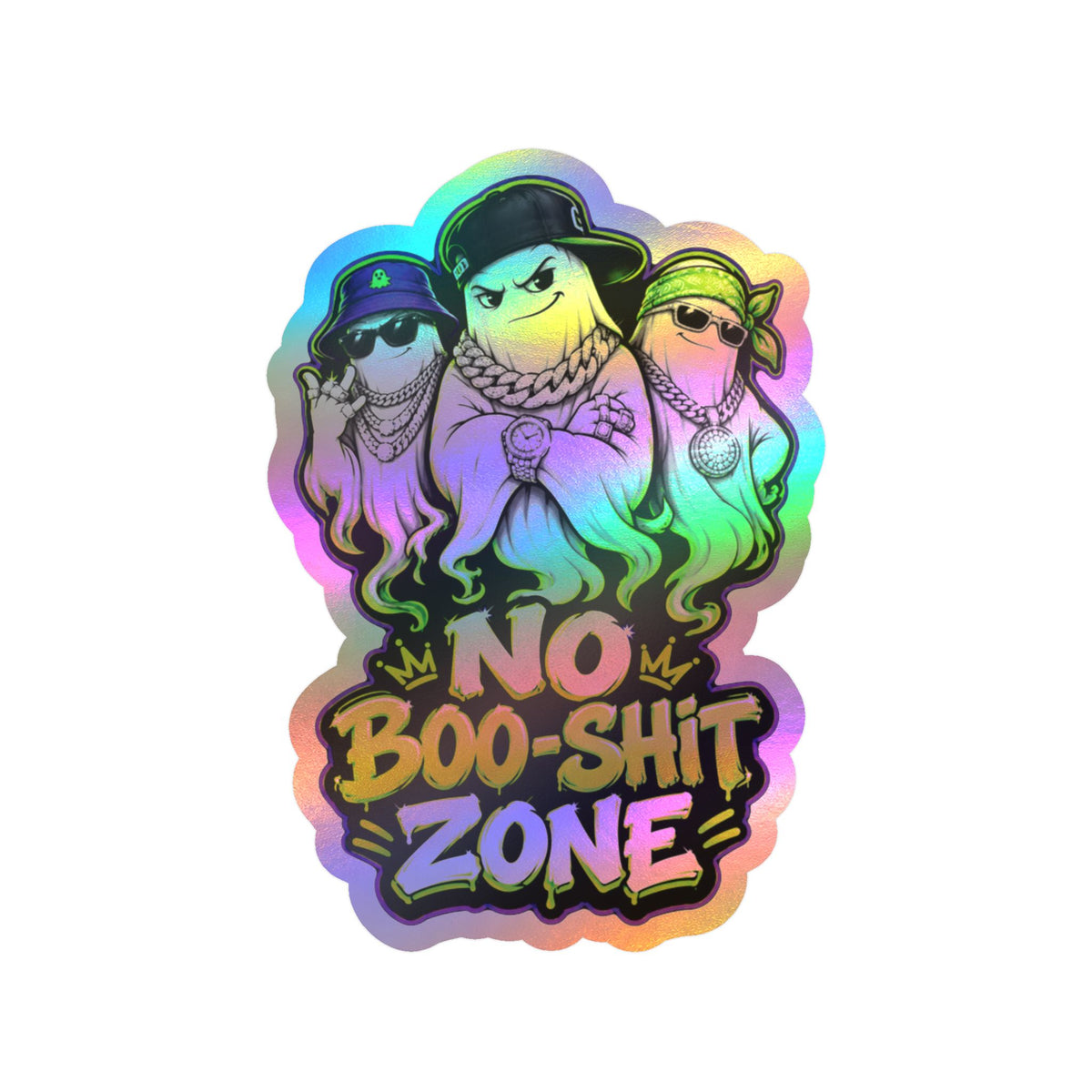 No Boo-Shit Zone Ghost Homiez Halloween Decal Sticker- Keep'n It Real