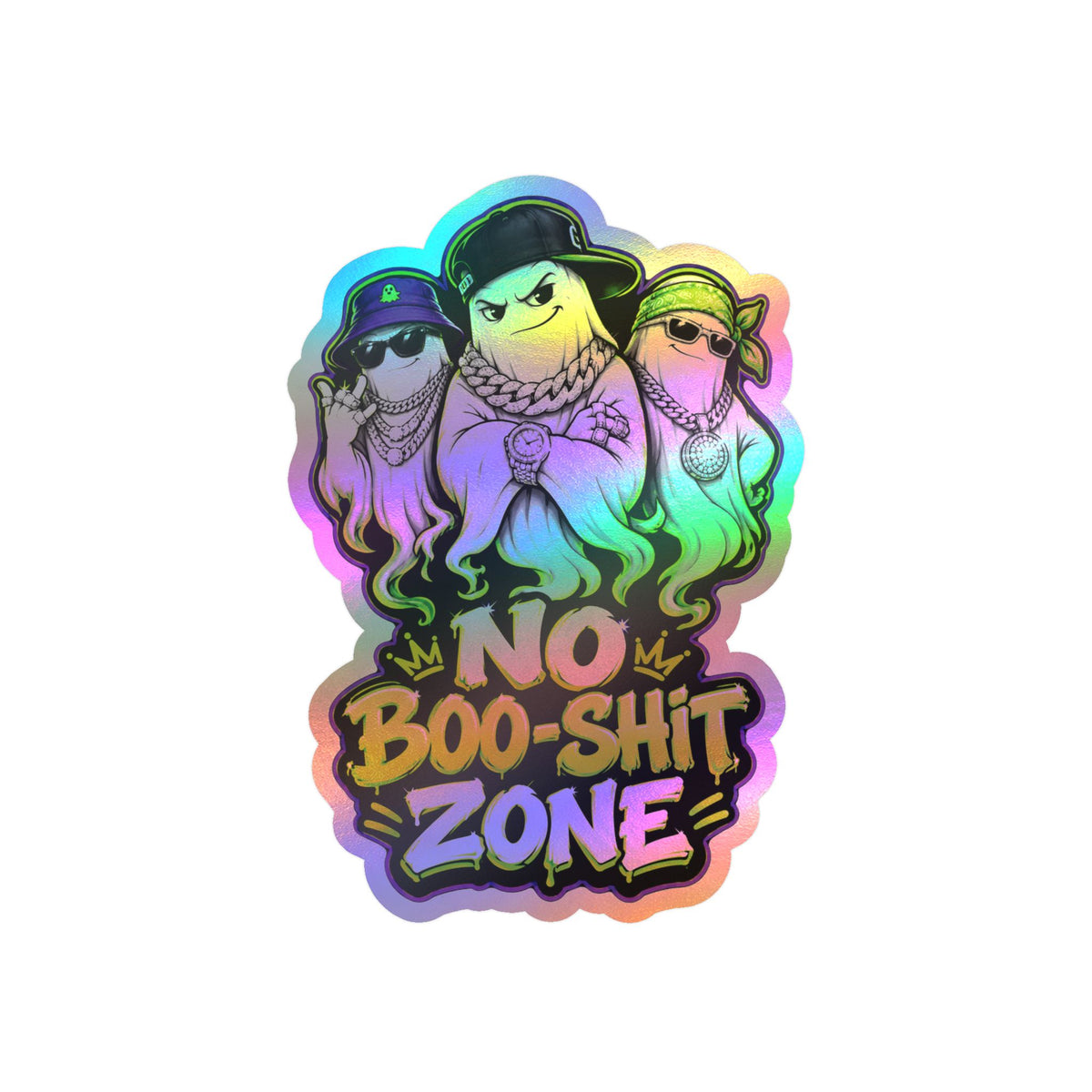 No Boo-Shit Zone Ghost Homiez Halloween Decal Sticker- Keep'n It Real