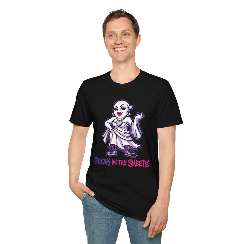 Freak In The Sheets Girl Ghost Halloween Tee | Keep’n It Real