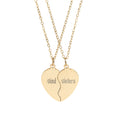 Soul Sisters Engraved Break-Apart Heart Necklace Set — Best Friend Split Pendant