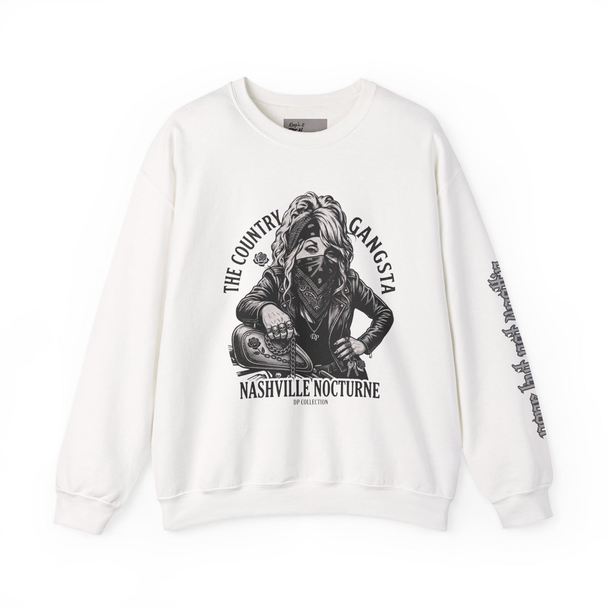 D.P. Nashville Nocturne Crewneck Sweatshirt — The Country Gangster Graphic Biker Pullover
