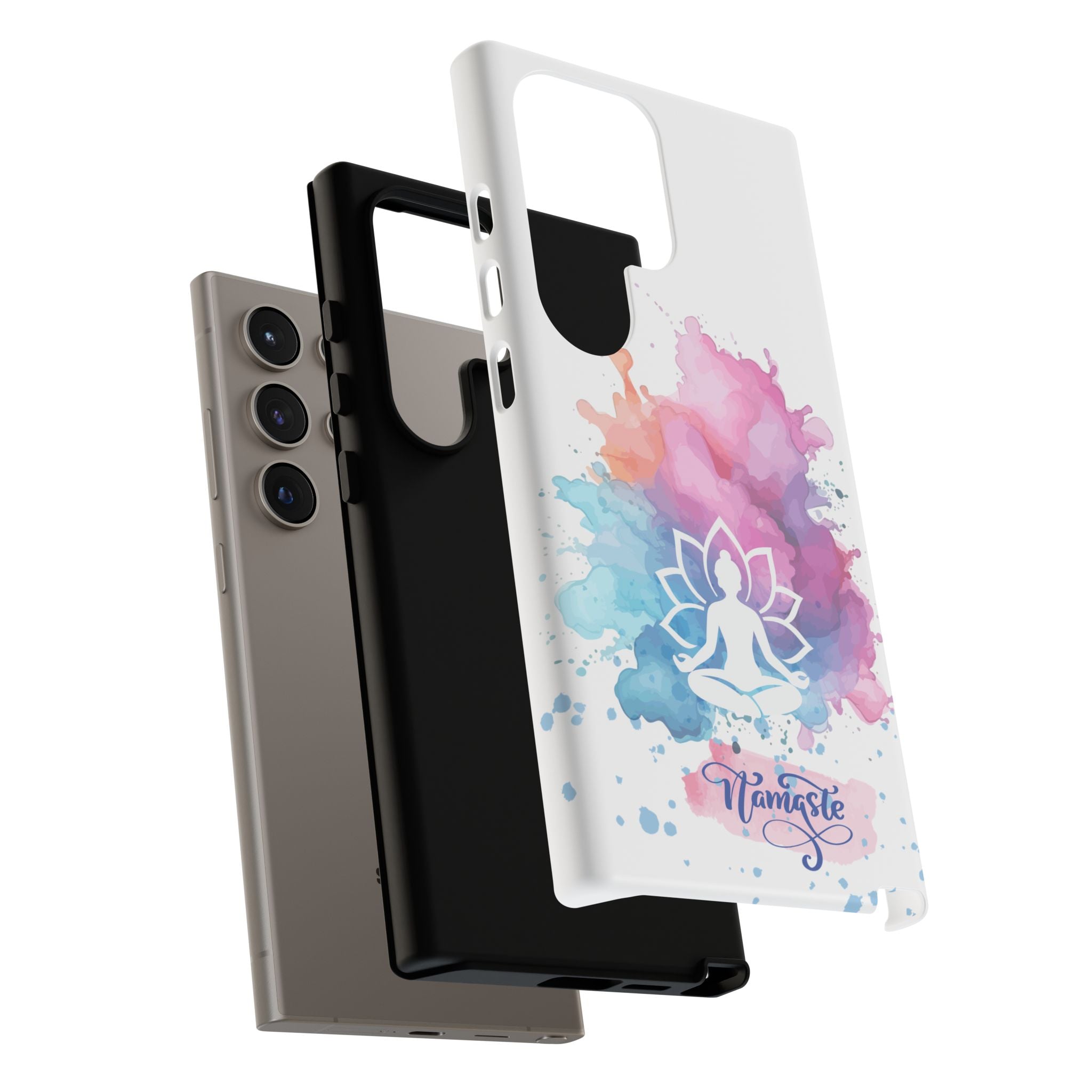 Yoga Namaste Phone Case - Watercolor Lotus Tough Case
