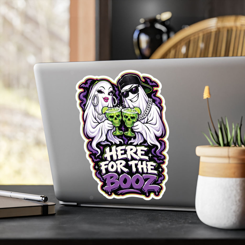Here for the Booz Ghost 2 Halloween Decal Sticker- Keep'n It Real