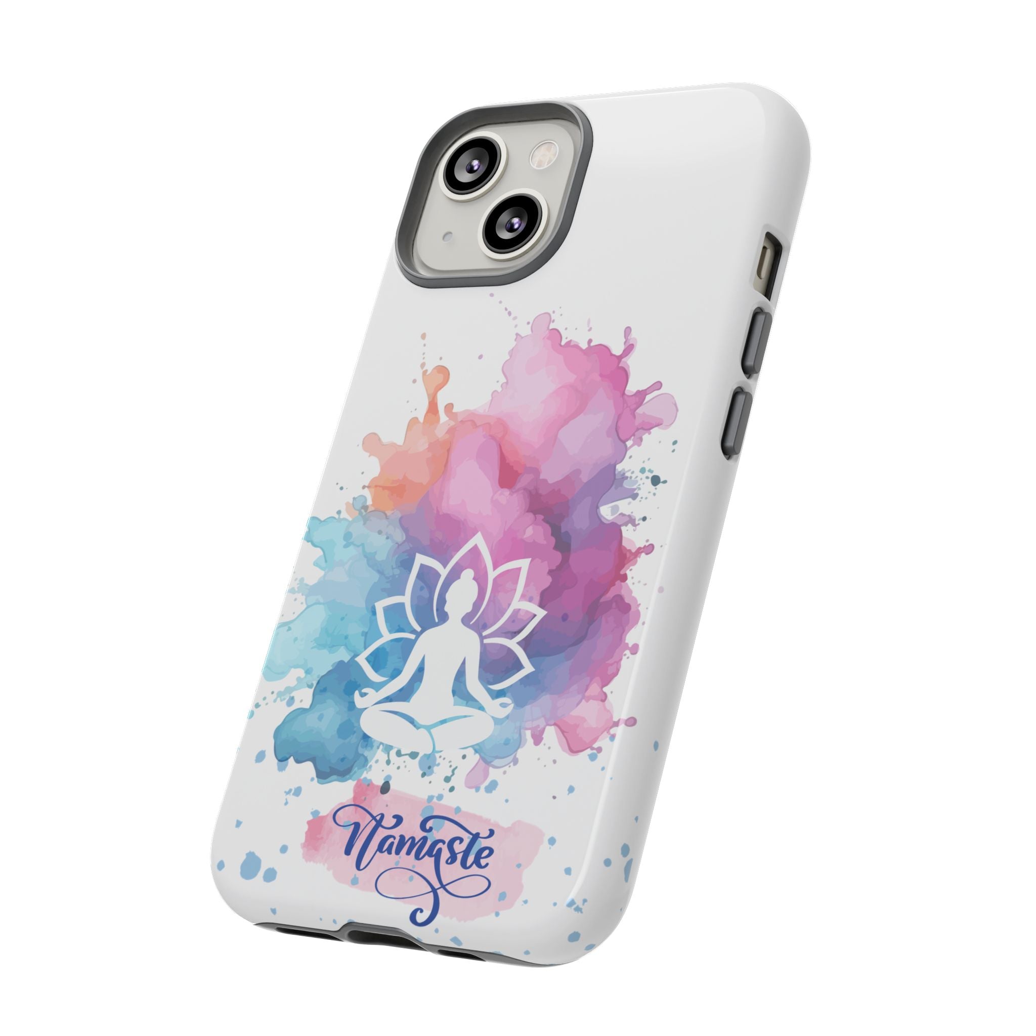 Yoga Namaste Phone Case - Watercolor Lotus Tough Case
